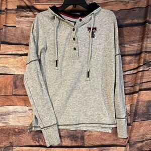 Colosseum Texas Tech Red Raiders Henley Hoodie Size M Gray Black Activewear